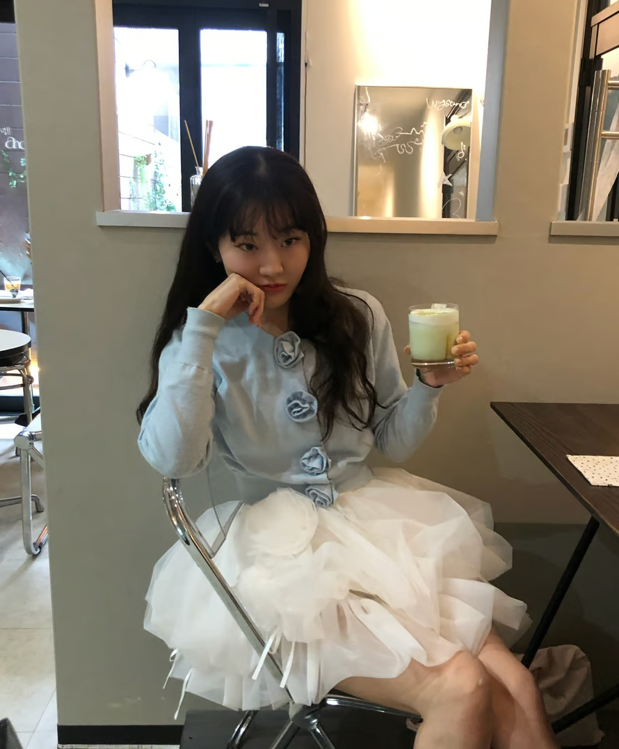 【Delivery within 2 weeks】Rose motif ribbon tulle skirt(mini)