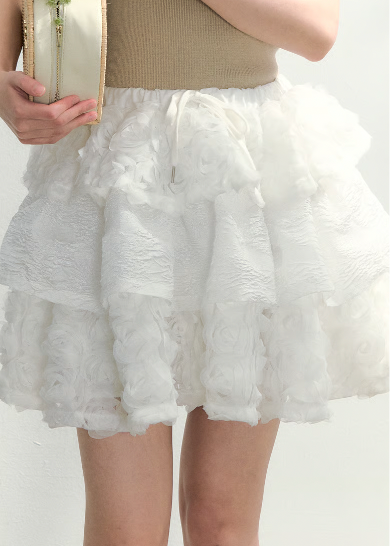 Treat ürself fluffy rose volume skirt fluffy rose volume skirt – Treat Ürself