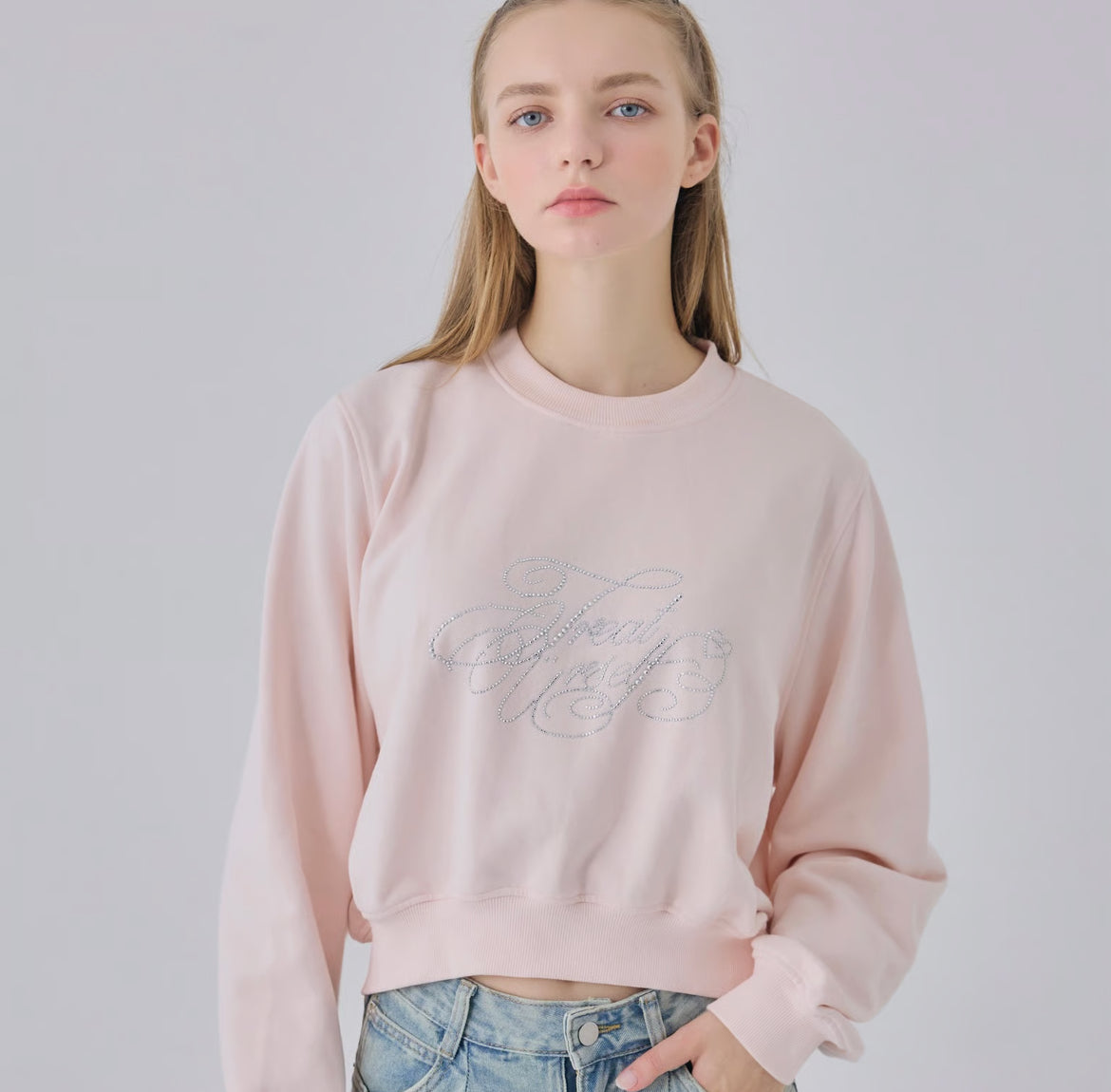 Treat Ürself logo rhinestone sweat