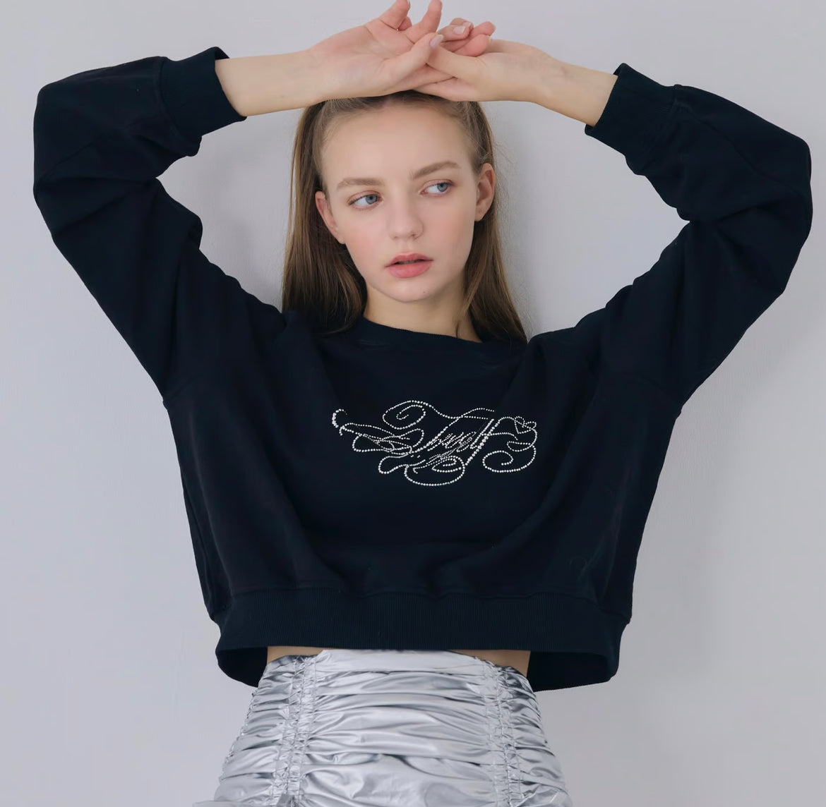 Treat Ürself logo rhinestone sweat