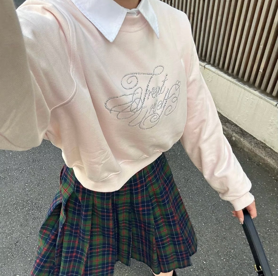 Treat Ürself logo rhinestone sweat