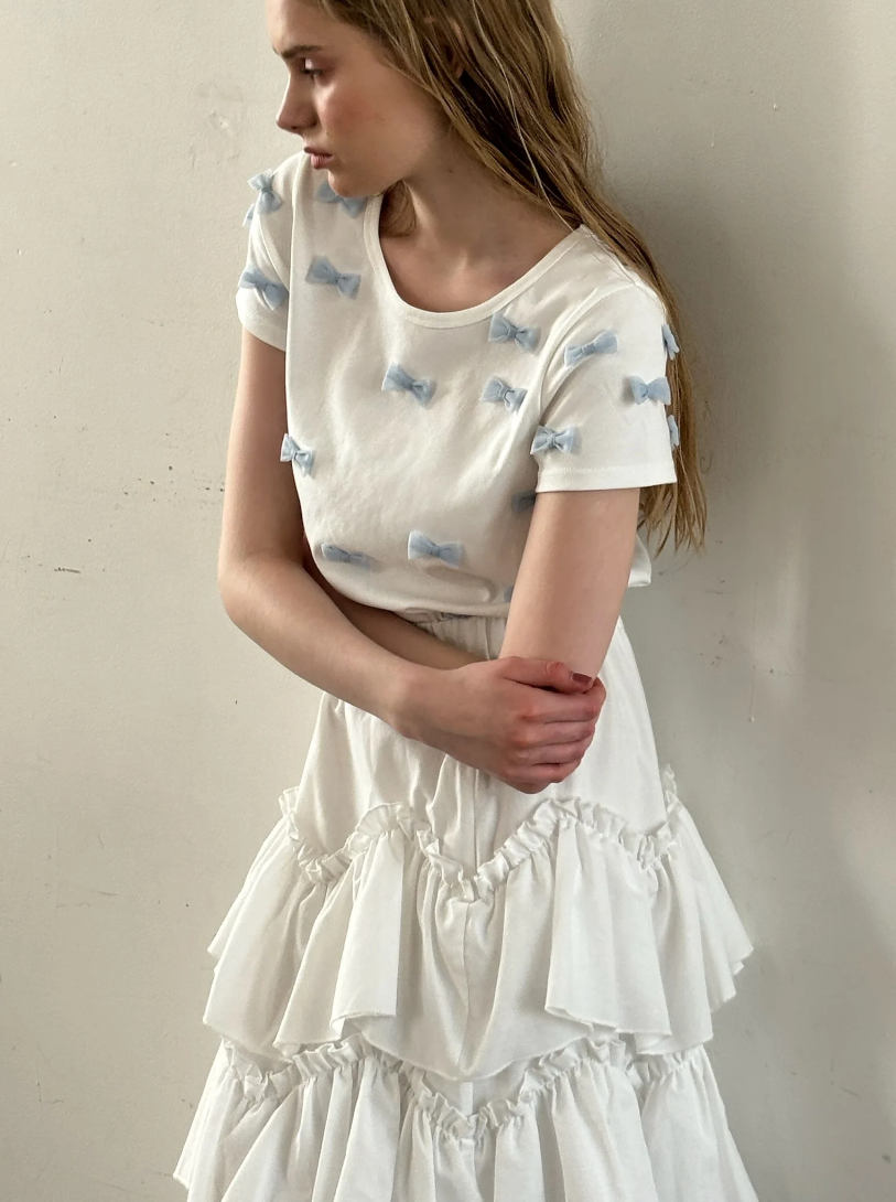 âBallerinaâ ribbon tulle T-shirts
