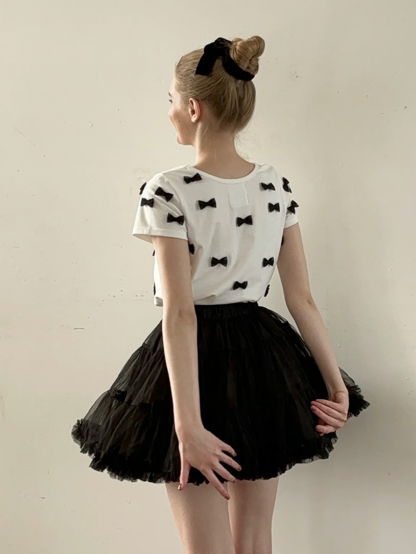 âBallerinaâ ribbon tulle T-shirts