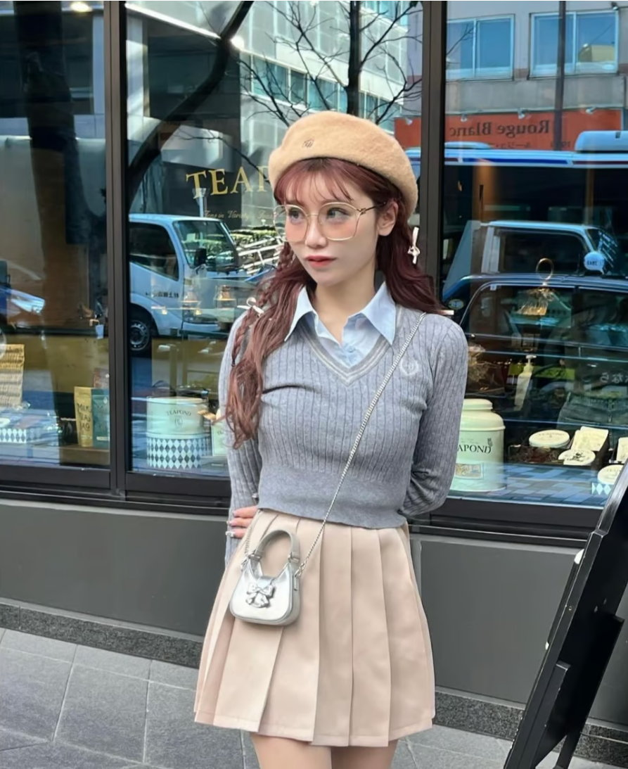 preppy pleats mini skirt