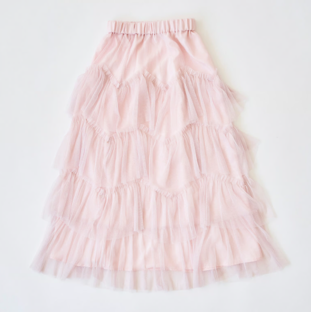 Ballerina tulle glitter tiered skirt (pink)