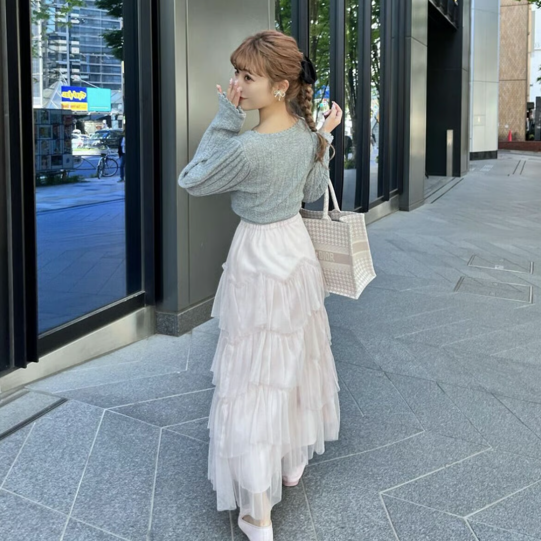 Ballerina tulle glitter tiered skirt (pink)