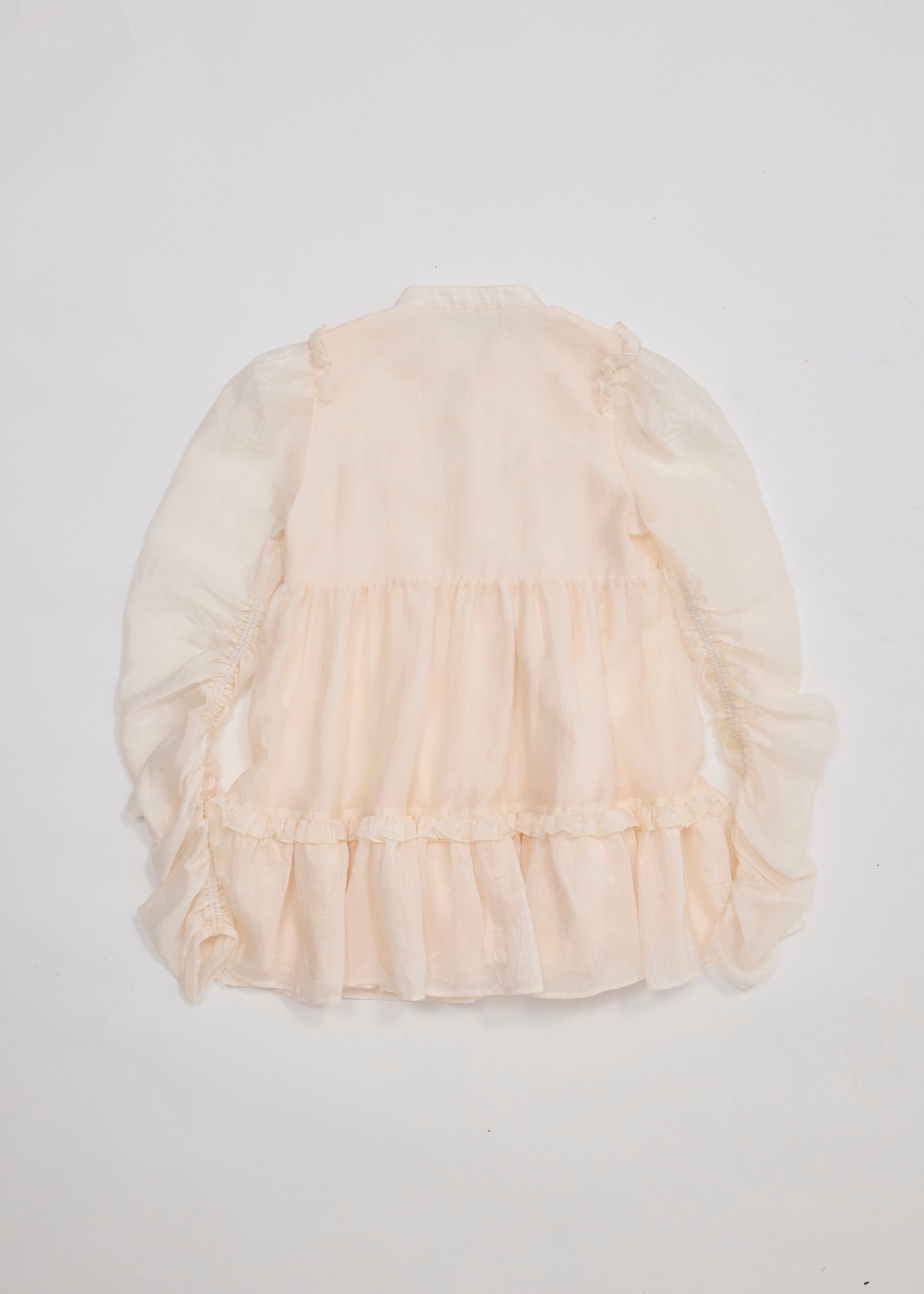 Sheer ribbon frill one-piece