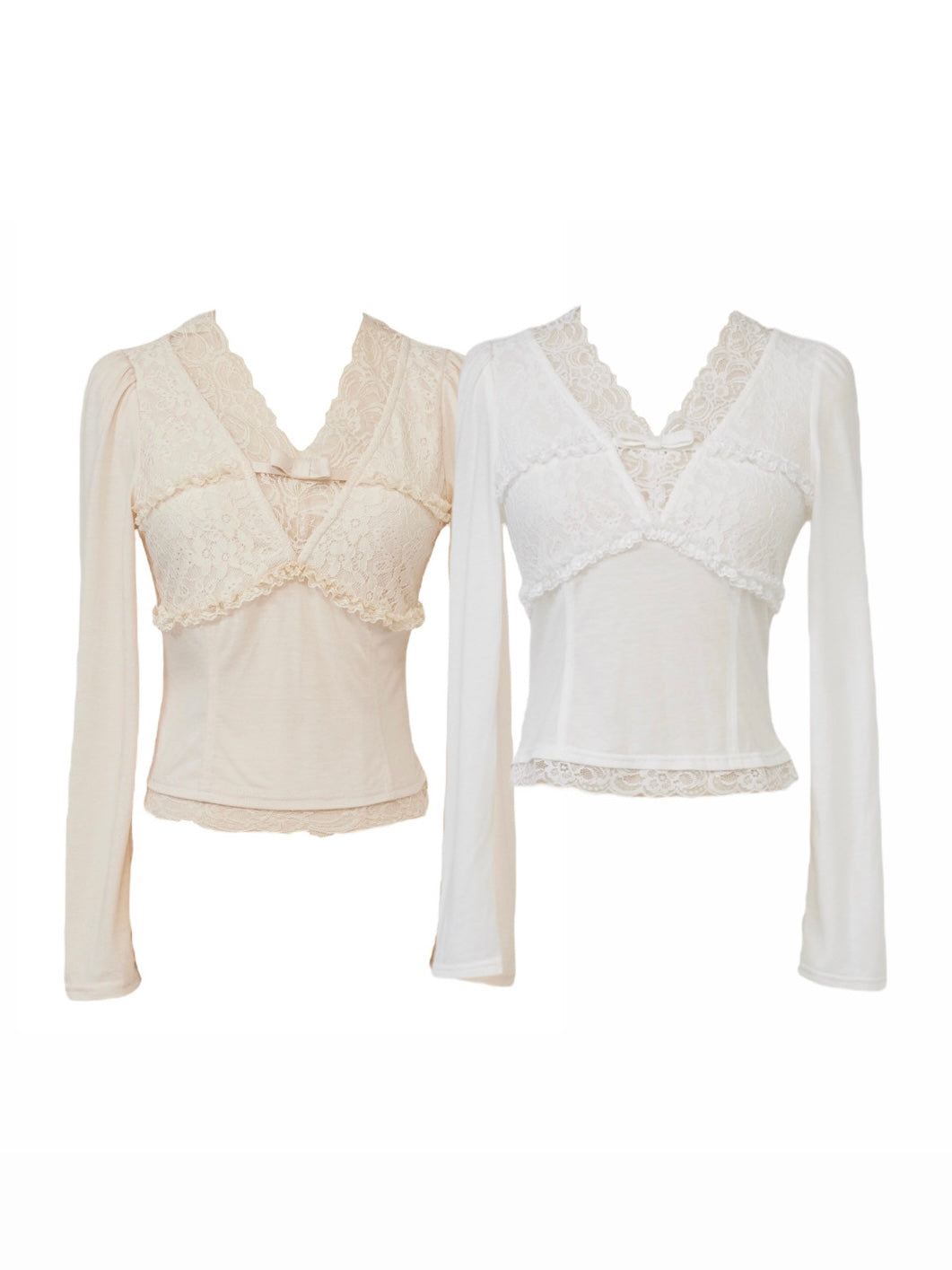 Romance Lace long sleeve tops