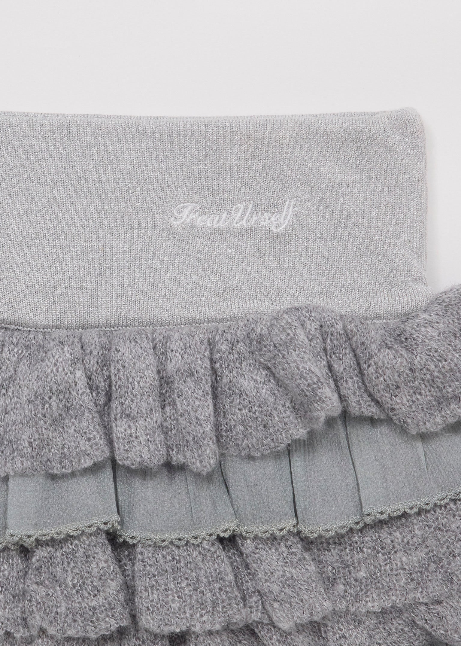 frill mini knit skirt