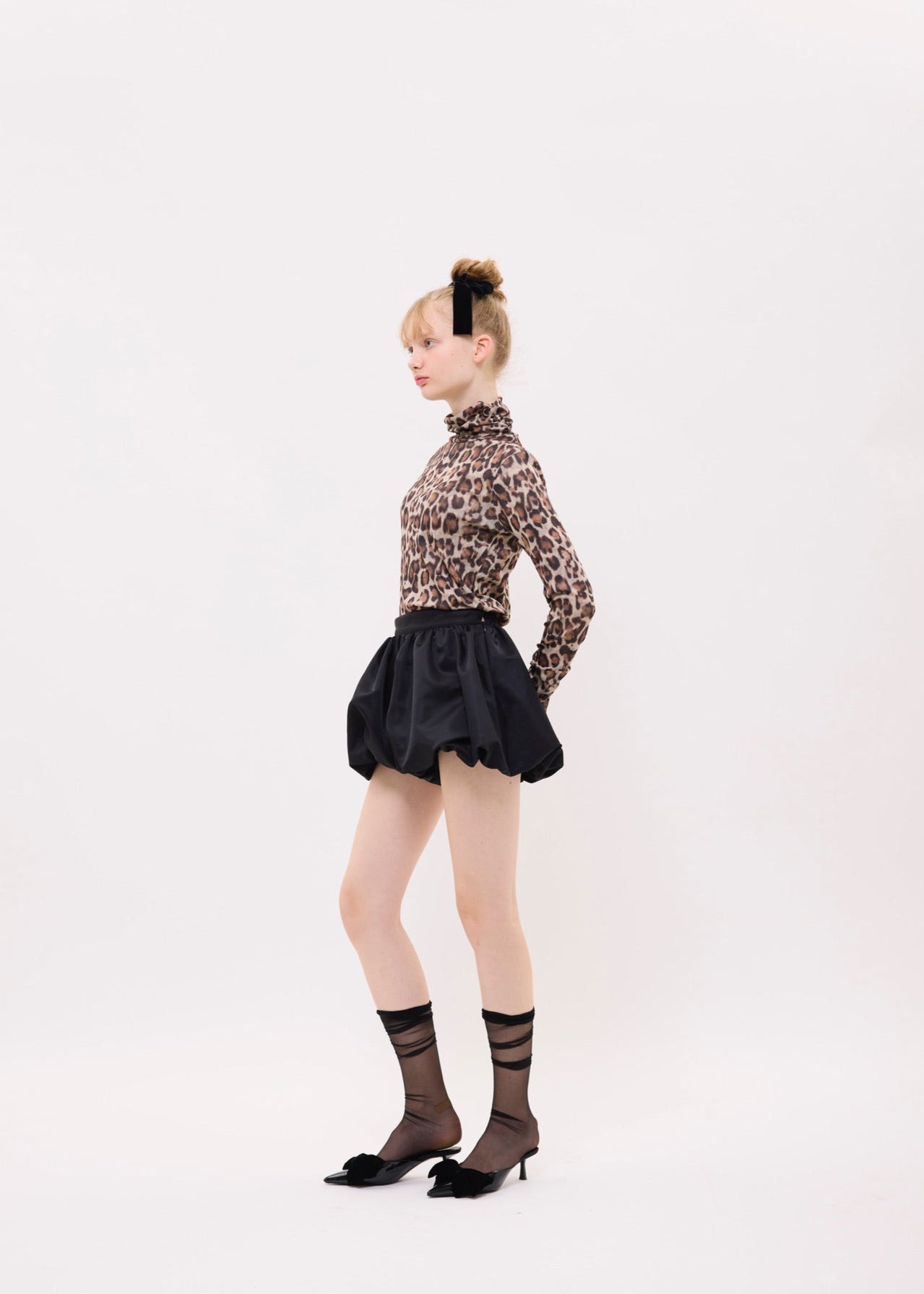 leopard turtleneck inner