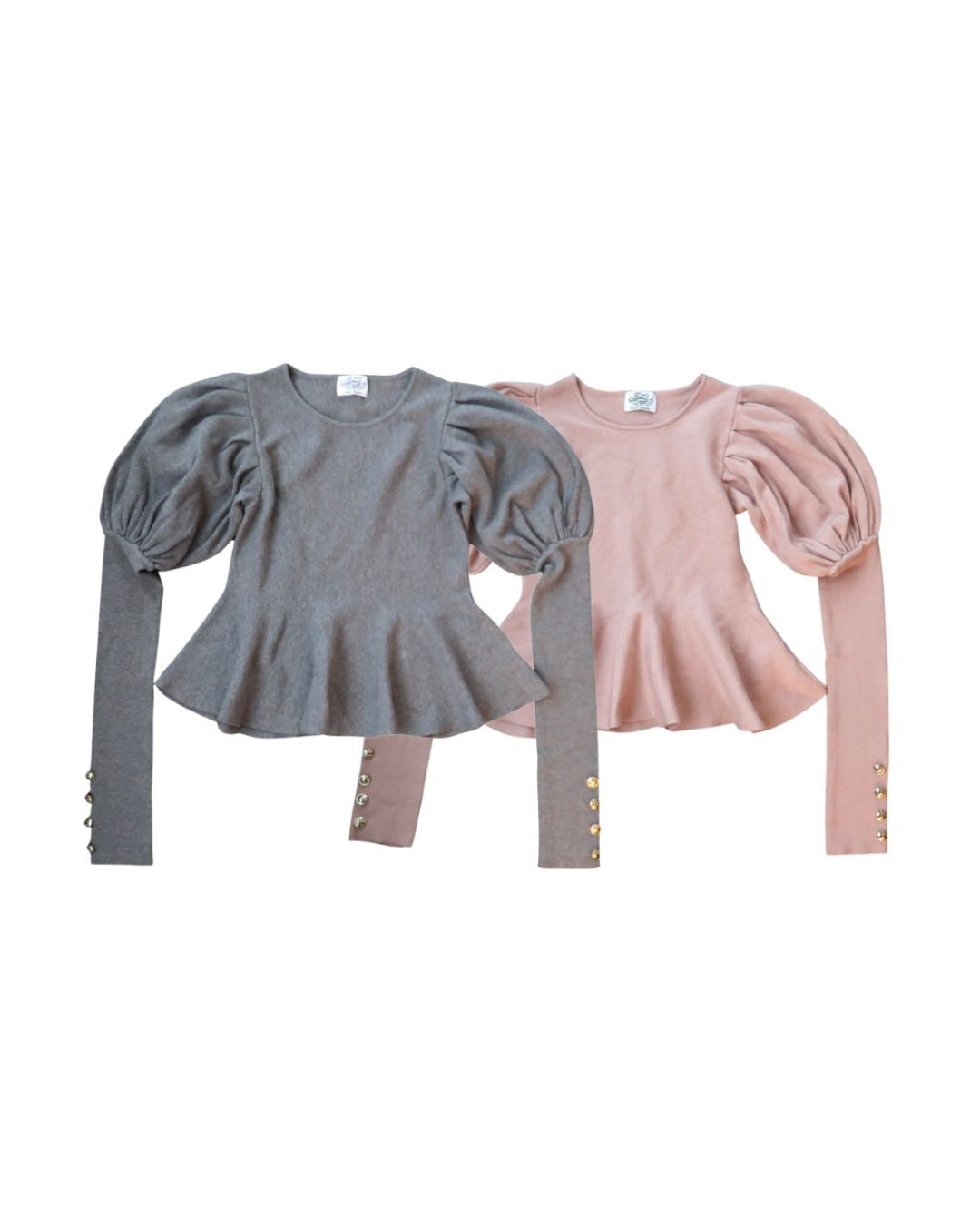 Volume sleeve peplum knit