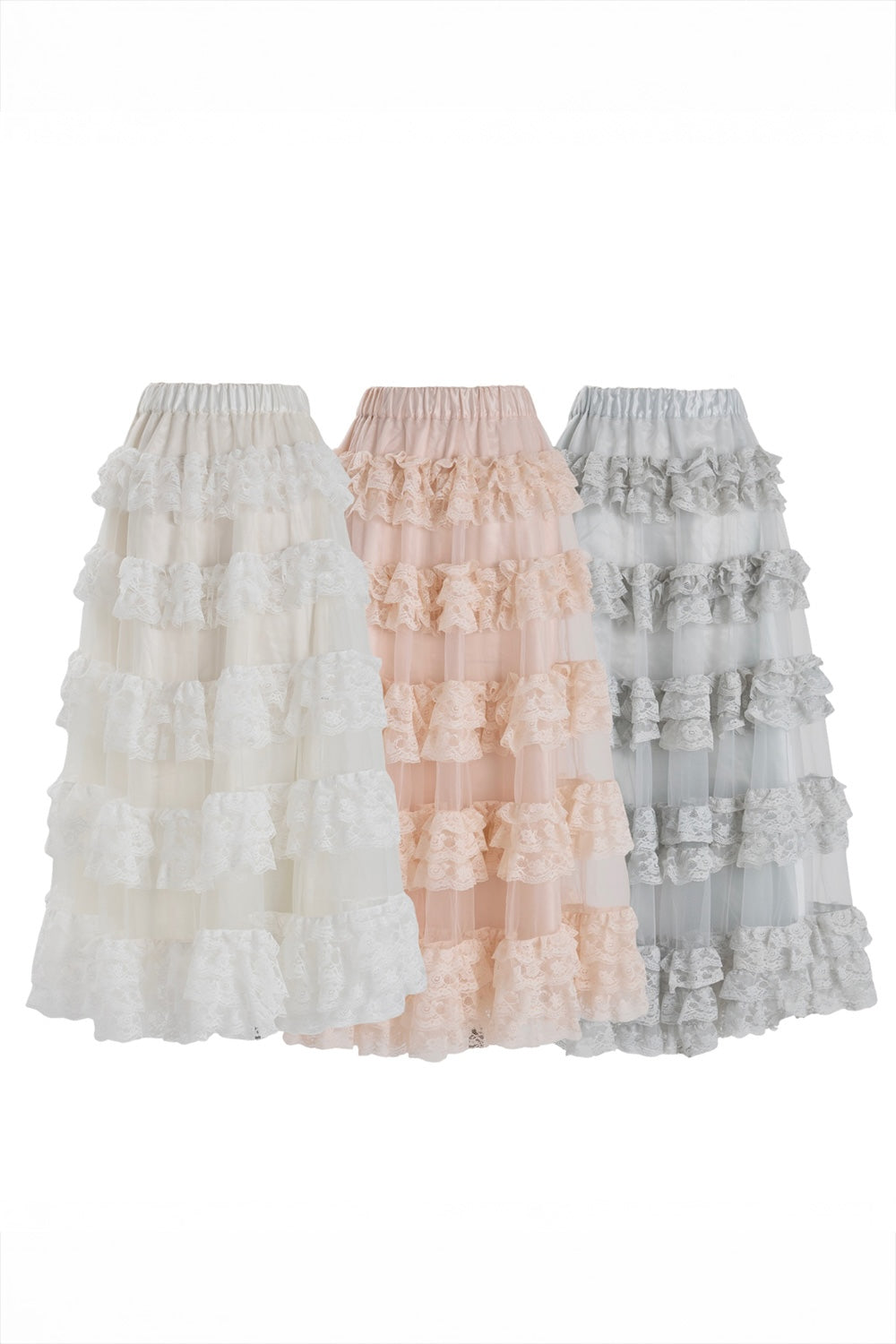 Ballerina lace tulle long skirt