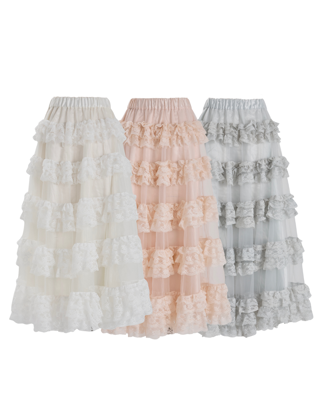 【予約販売】Ballerina lace tulle long skirt