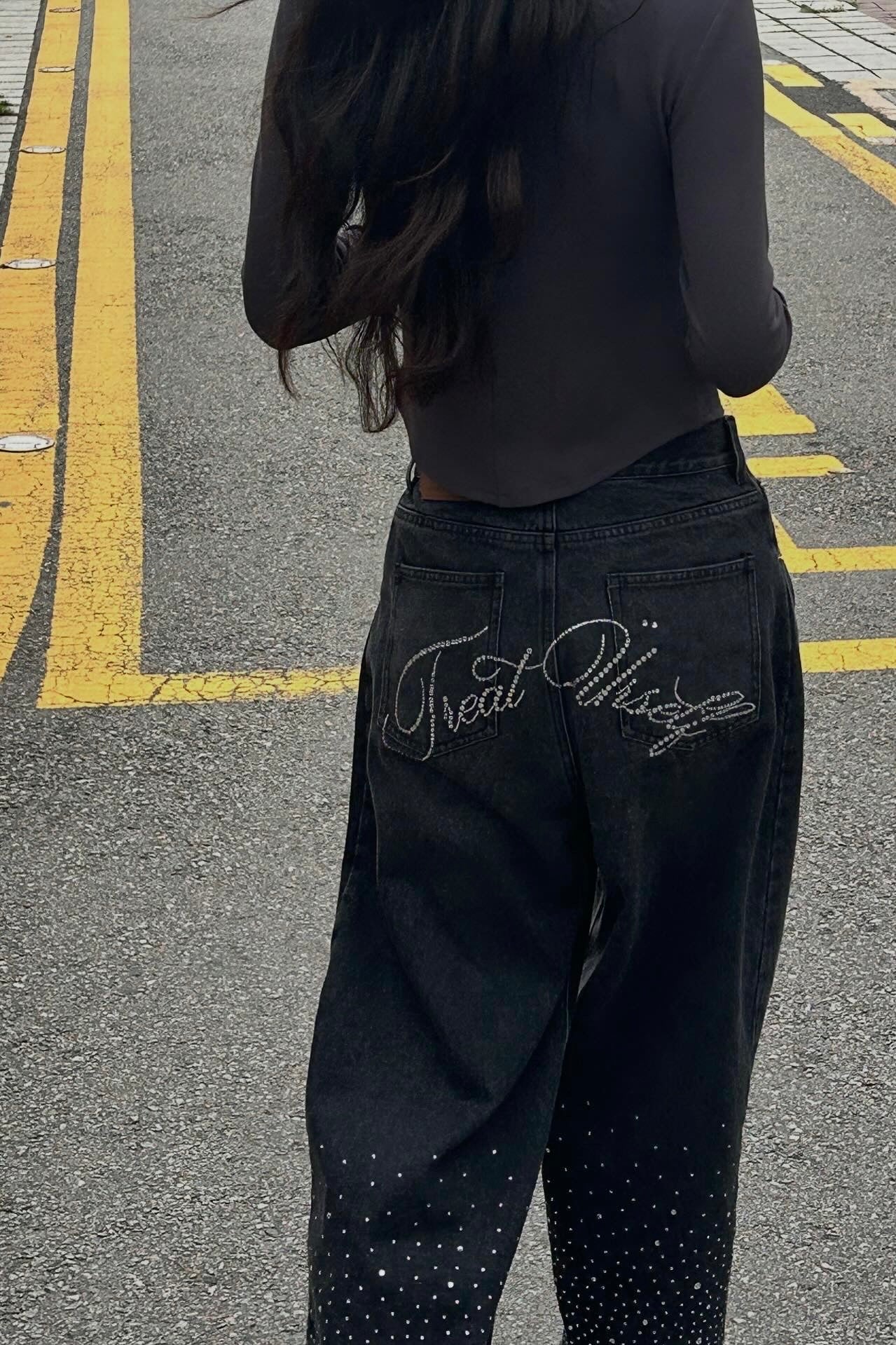 Treat Ürself Crystal bijou denim