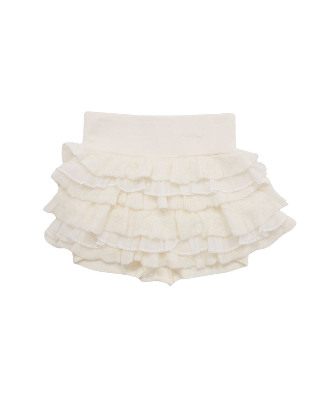 frill mini knit skirt