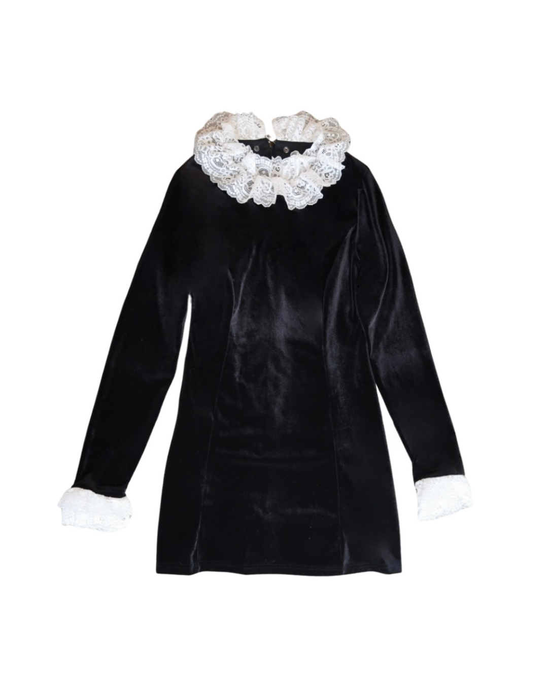 velours lace classical mini dress