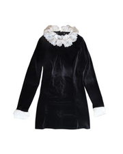 velours lace classical mini dress