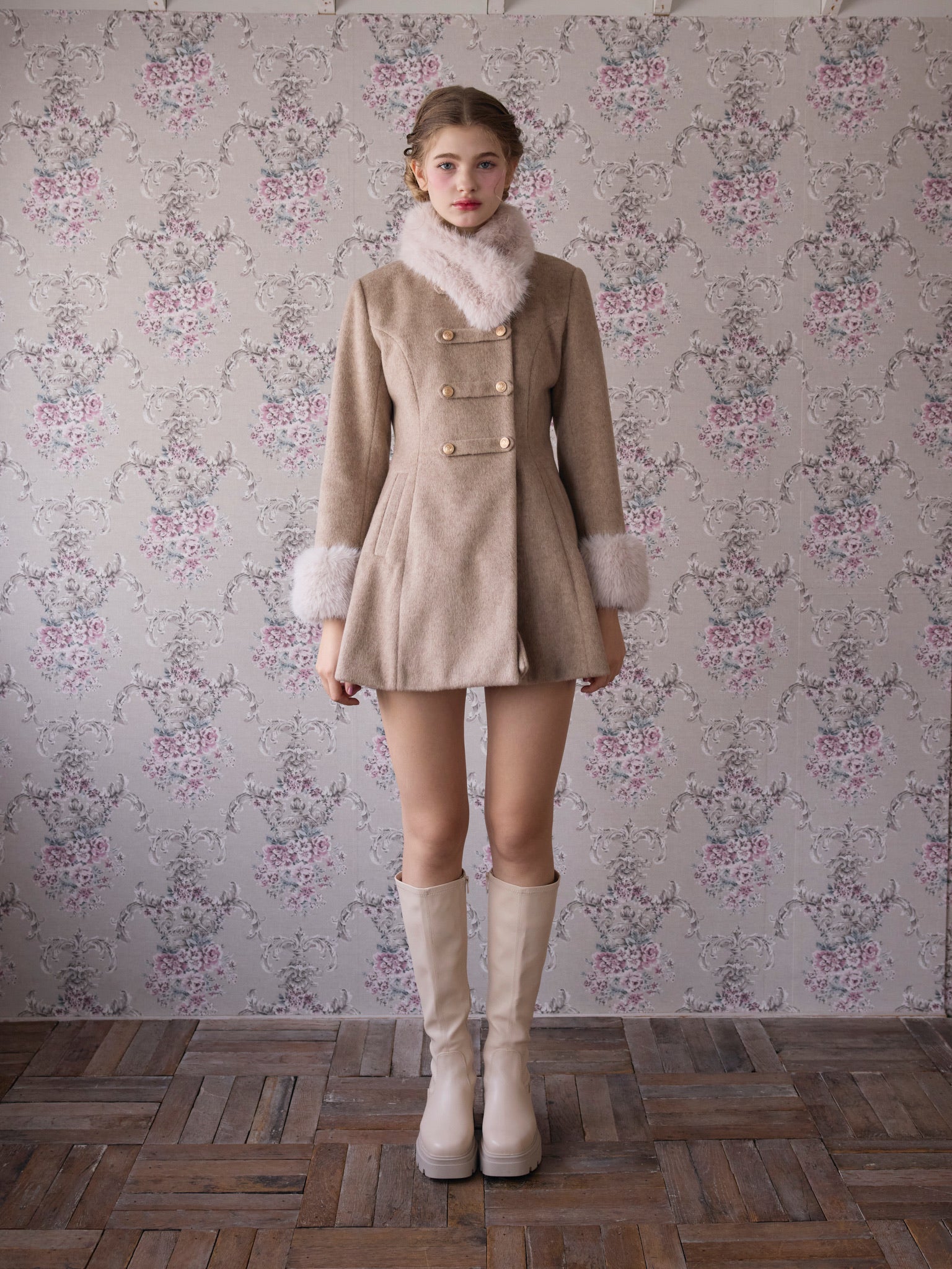 予約商品　Muse fur flare coat（beige）