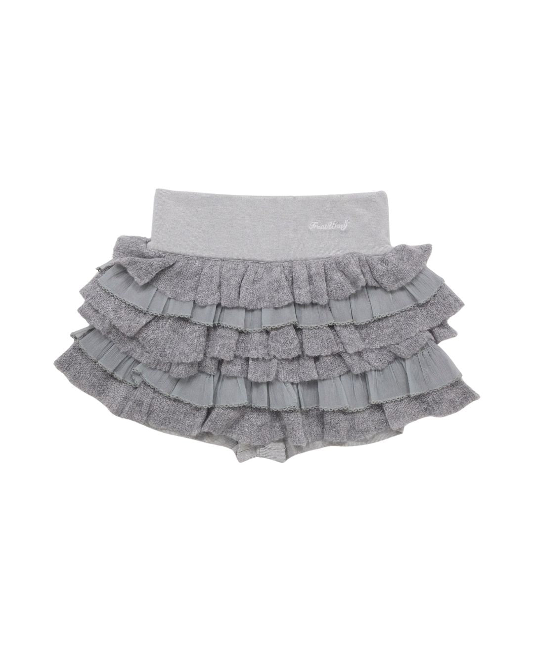 frill mini knit skirt