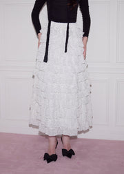 girly lace dot long skirt