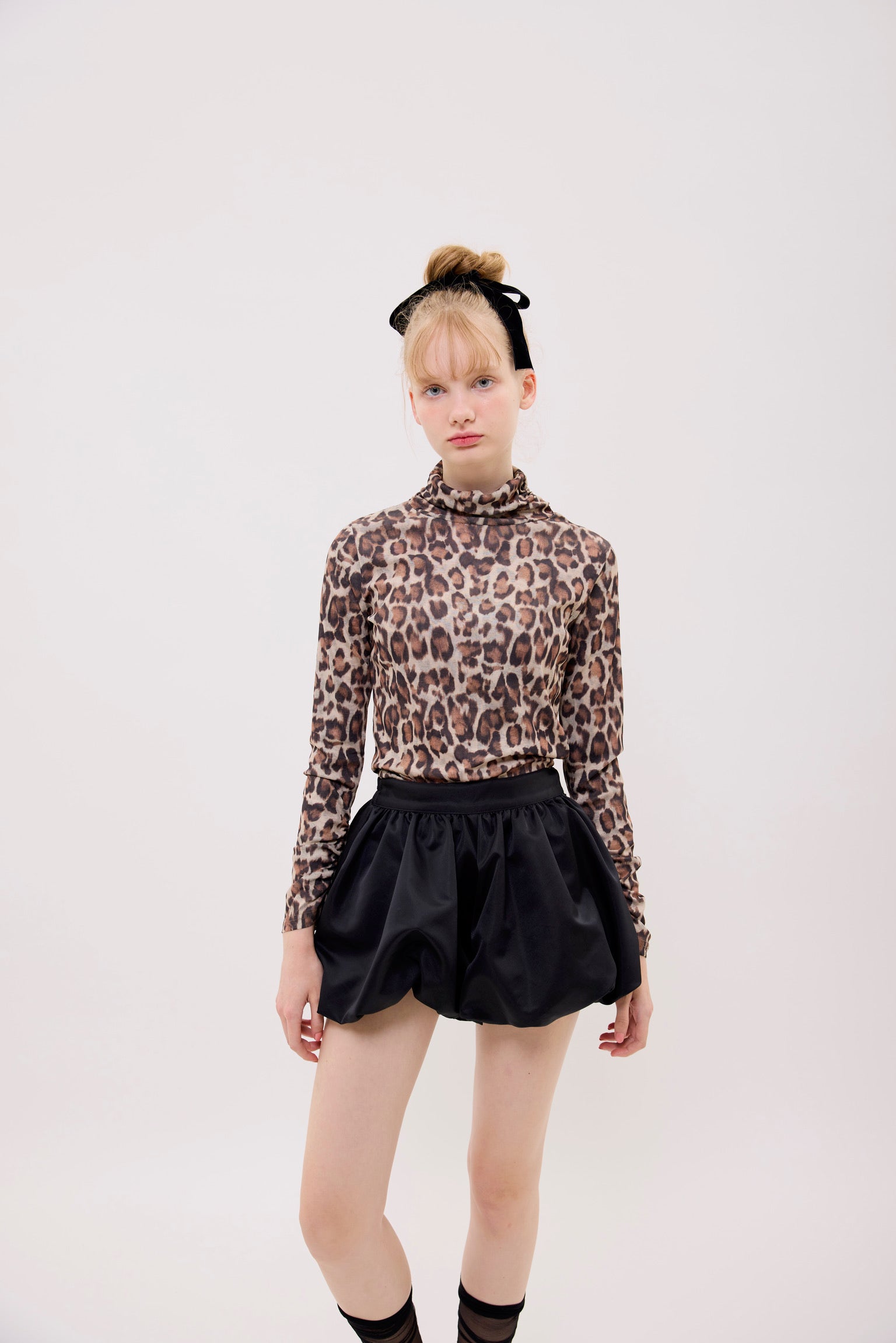 leopard turtleneck inner