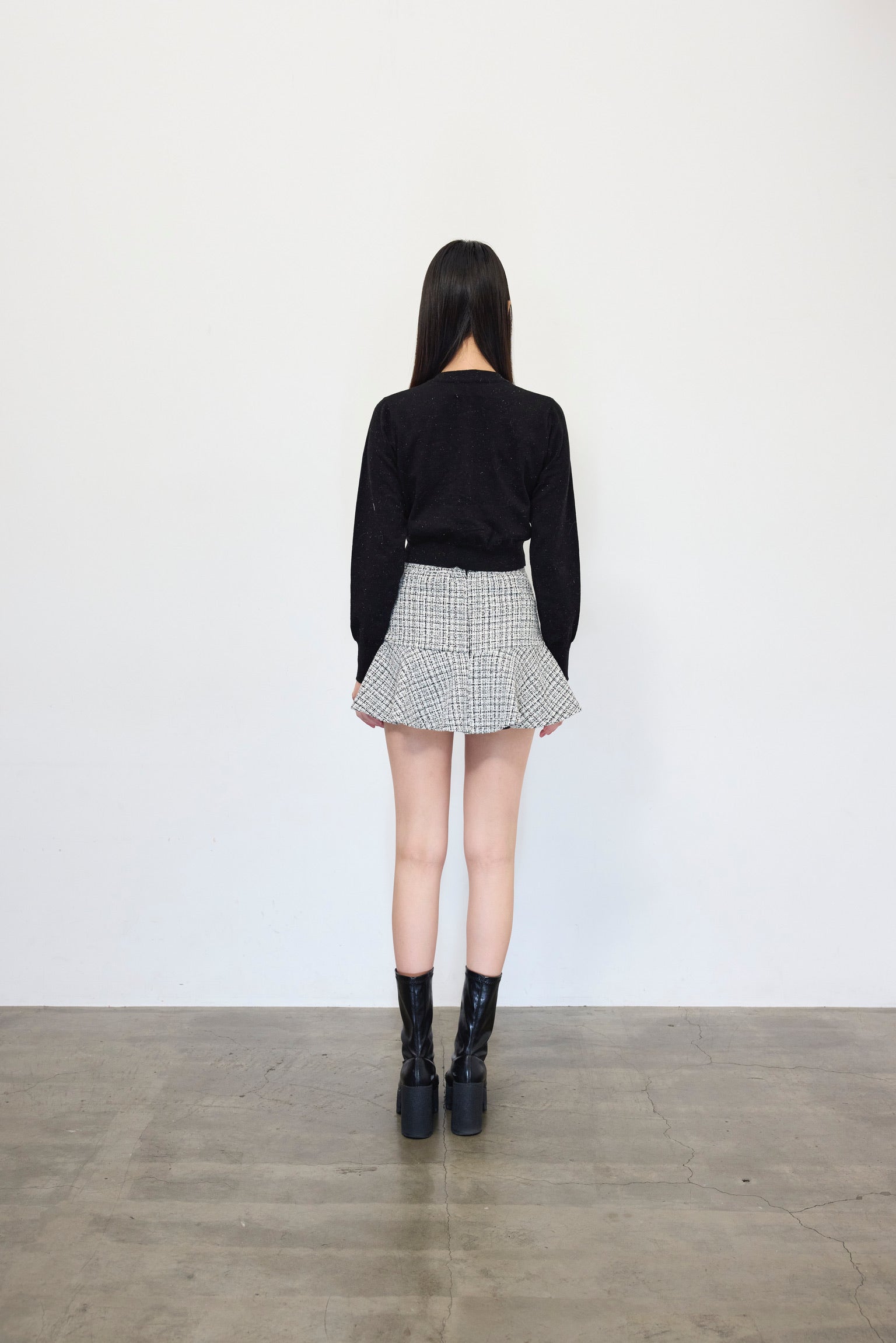 Elise Tweed Flare Mini Skirt