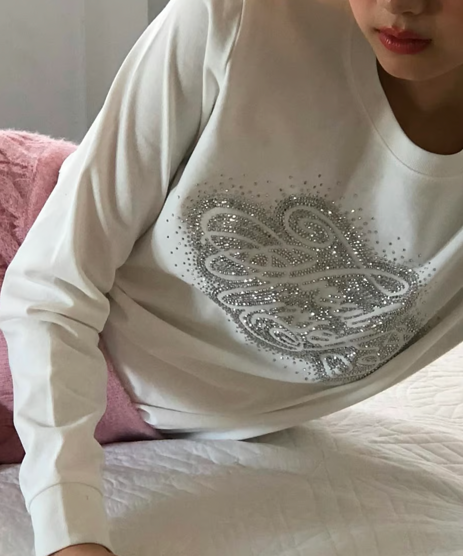 【Delivery in early February】Treat Ürself rhinestone long T-shirts