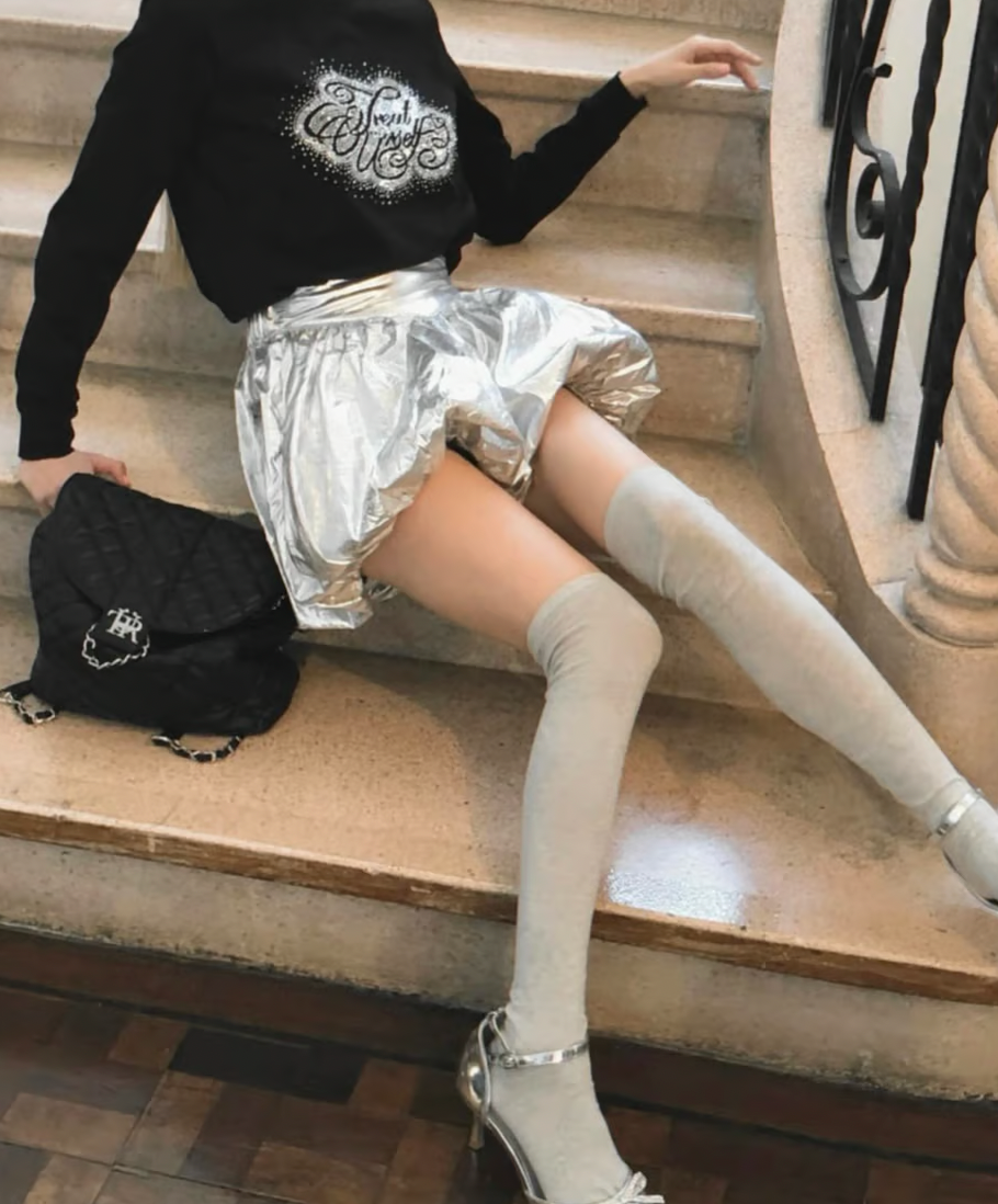 【Delivery in early February】metallic balloon mini skirt