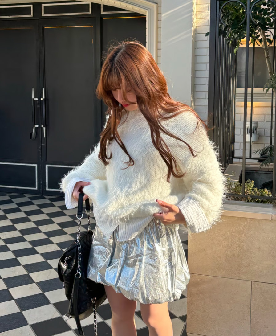 【Delivery in early February】metallic balloon mini skirt