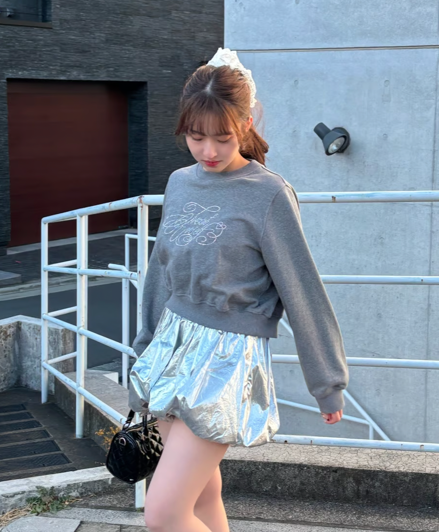 【Delivery in early February】metallic balloon mini skirt