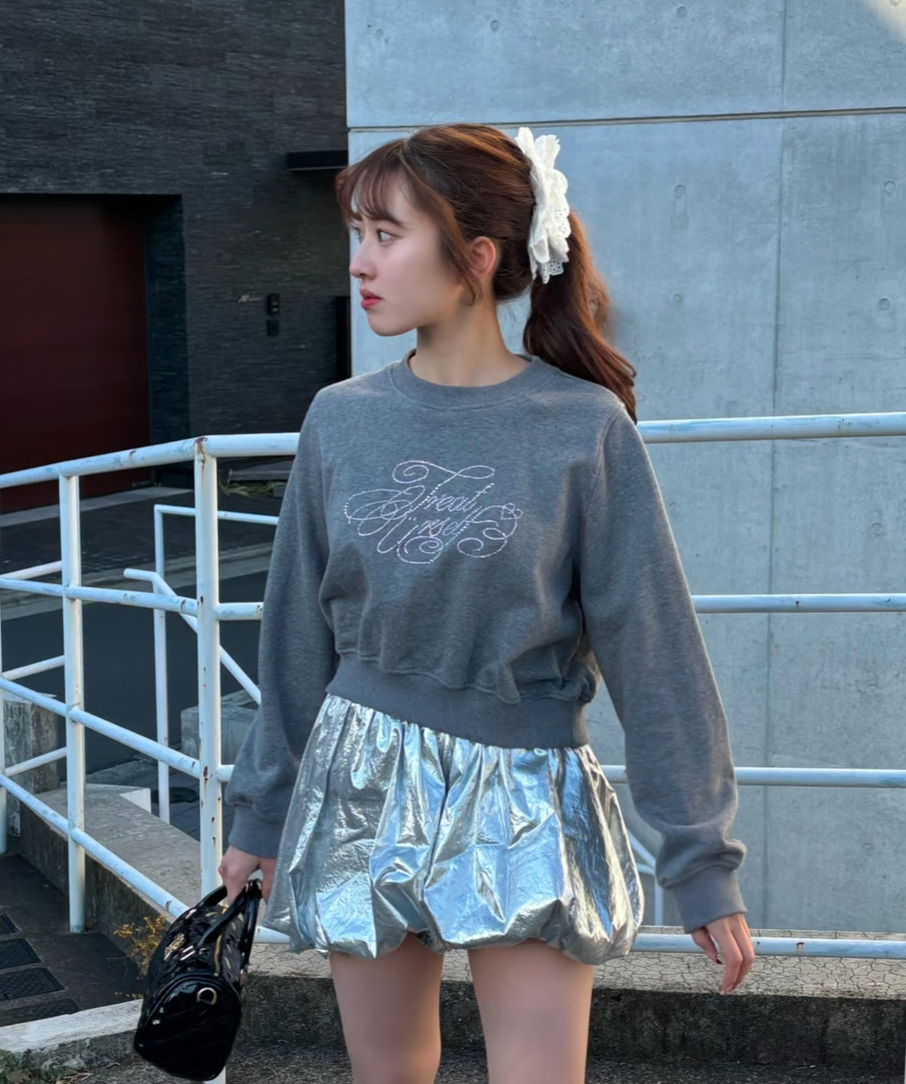 【Delivery in early February】metallic balloon mini skirt