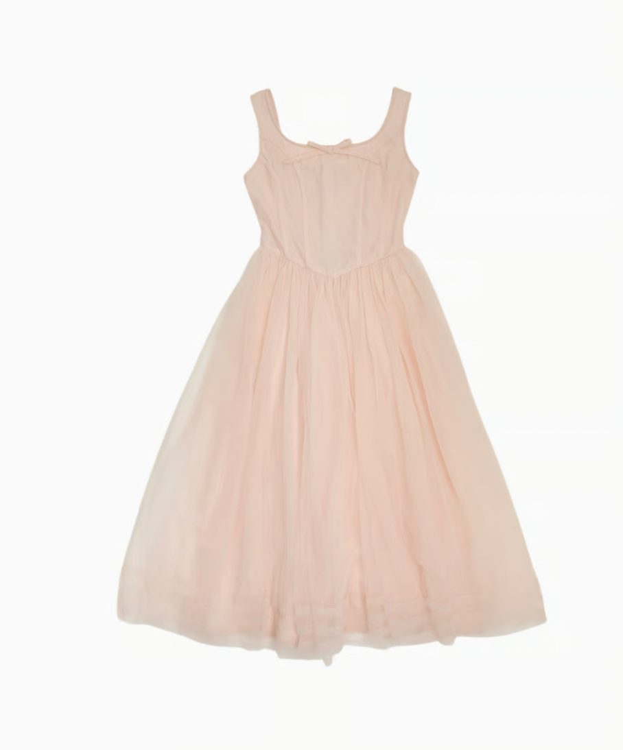 【Delivery in early February】”Ballerina” corset tulle long one-piece(pink)