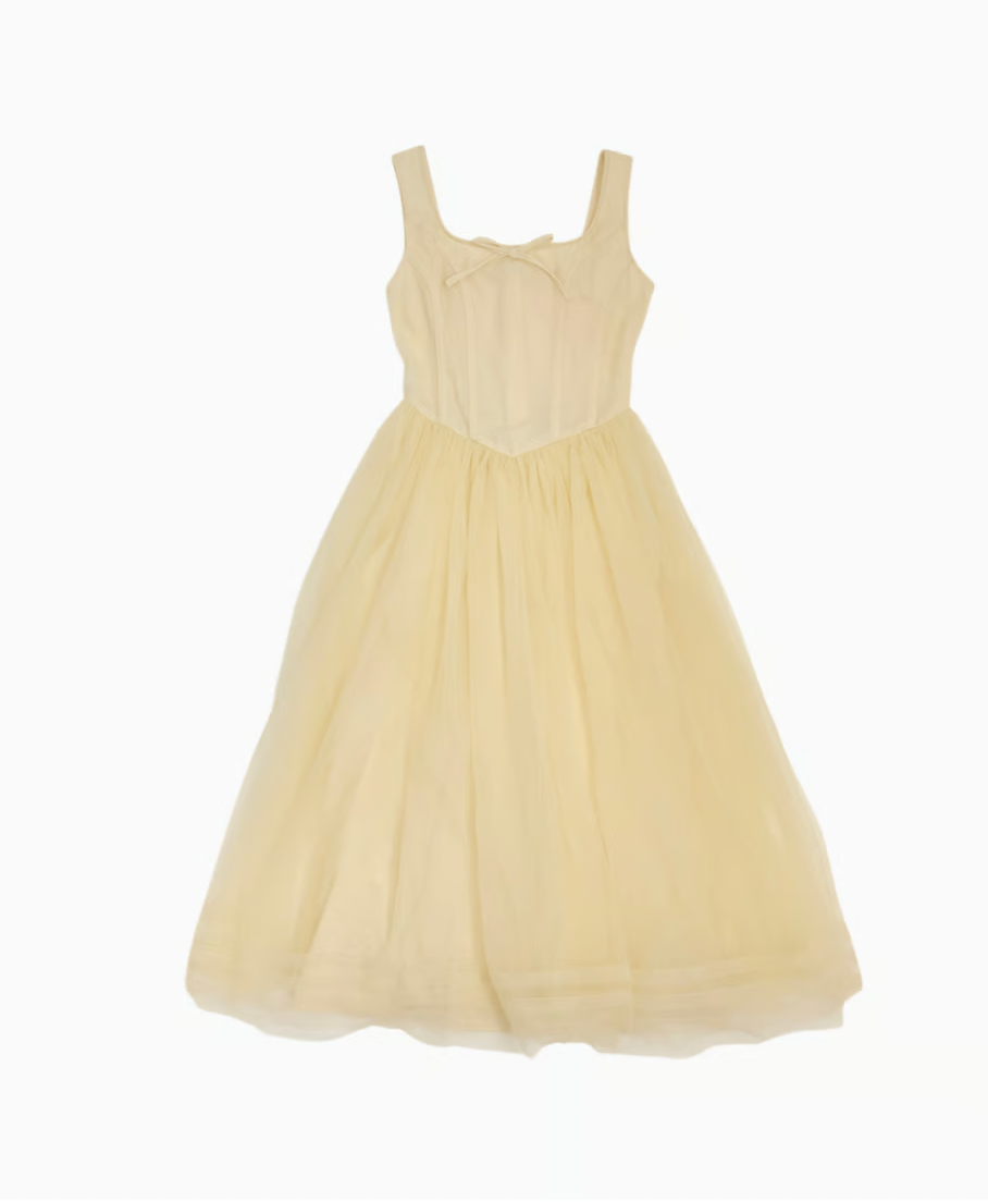 【Delivery in early February】”Ballerina” corset tulle long one-piece(yellow)