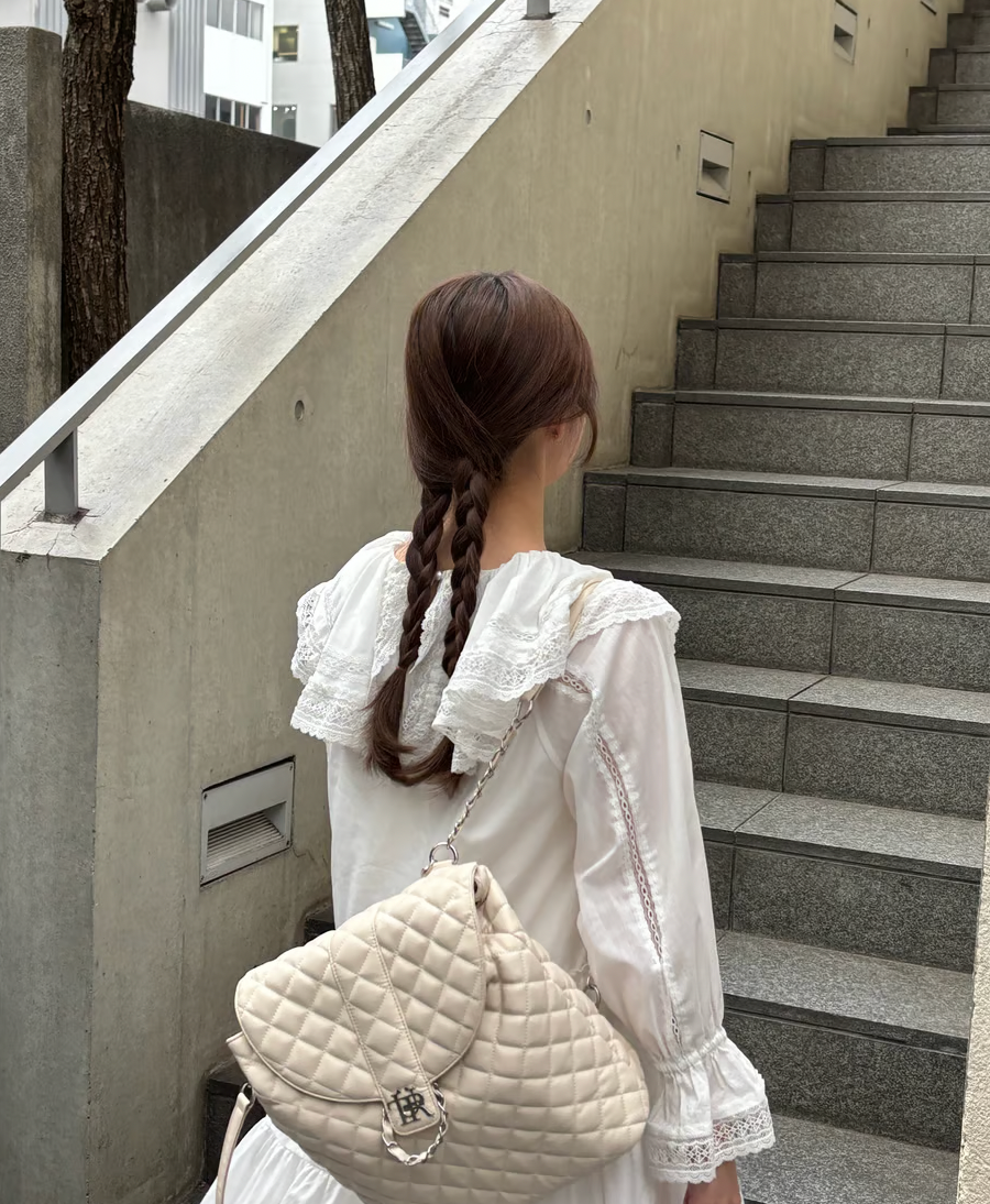 【Delivery in early February】lace frill collar cotton long one piece