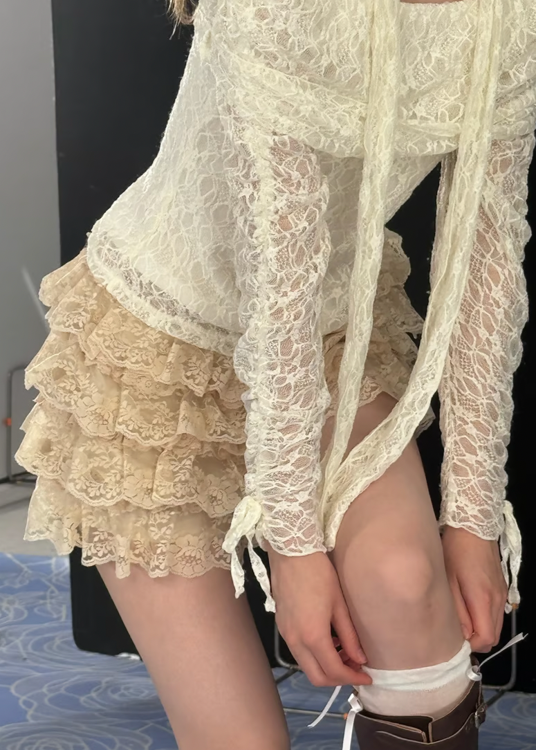girly lace tutu(beige)