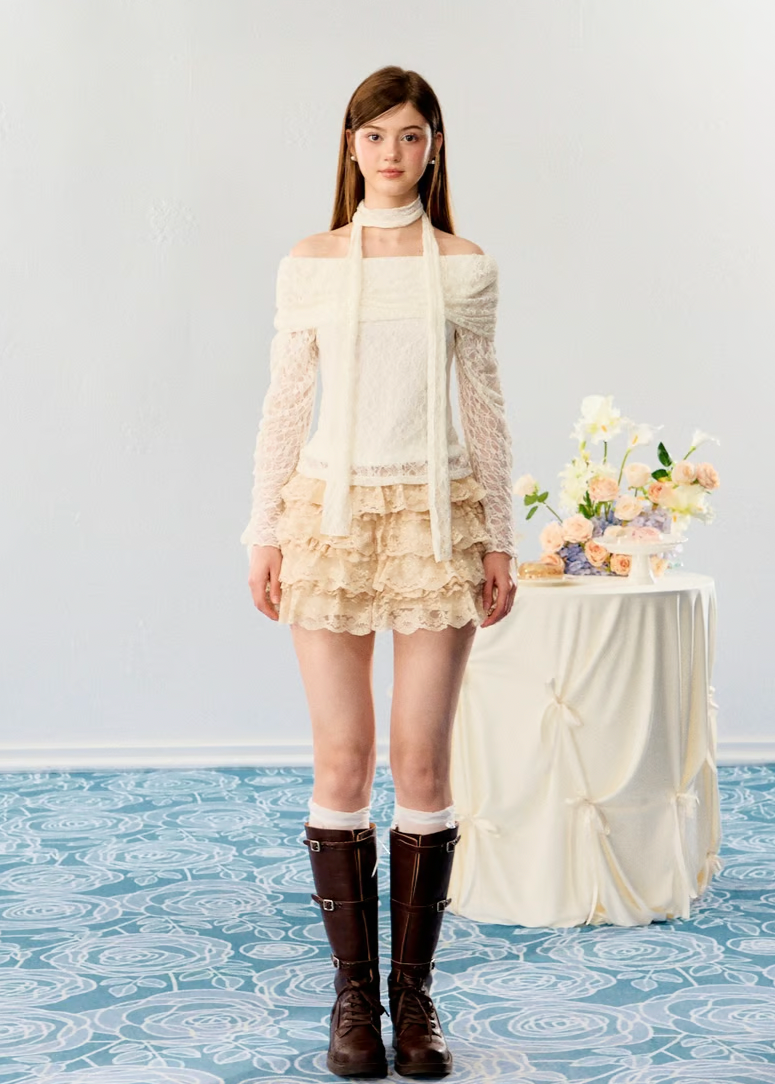girly lace tutu(beige)