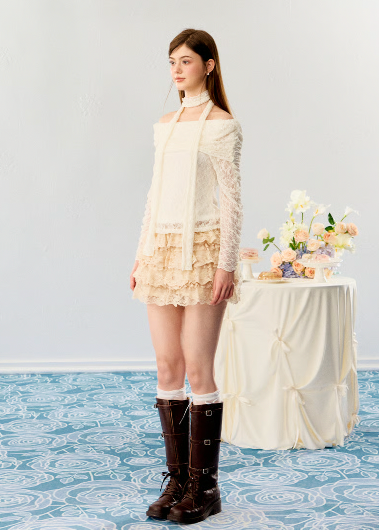girly lace tutu(beige)