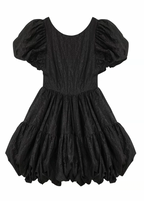 Flower petal jacquard balloon one-piece