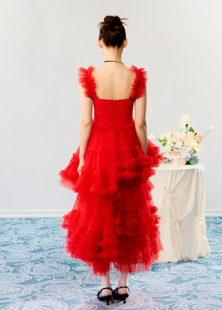 ”Ballerina” blooming tulle dress(red)