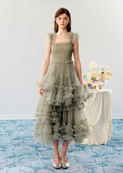 ”Ballerina” blooming tulle dress(moss green)