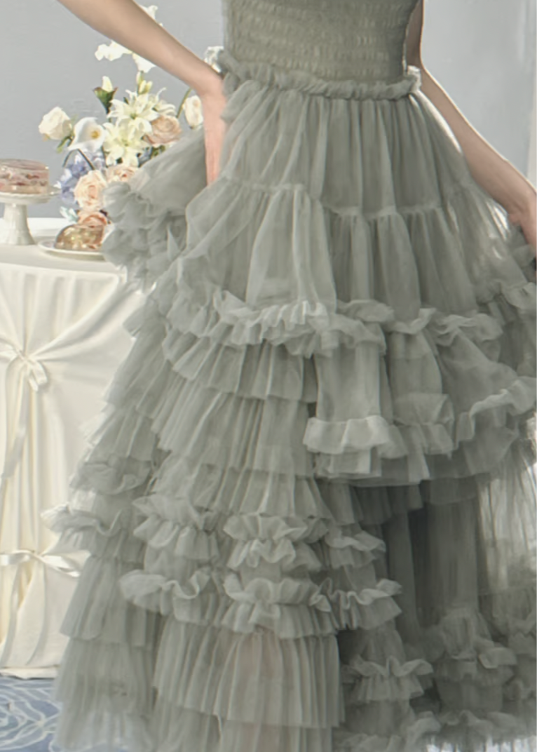 ”Ballerina” blooming tulle dress(moss green)