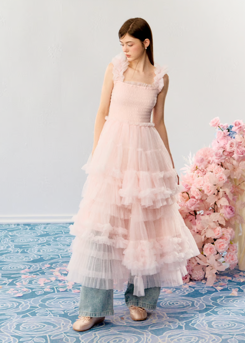 ”Ballerina” blooming tulle dress(pink)