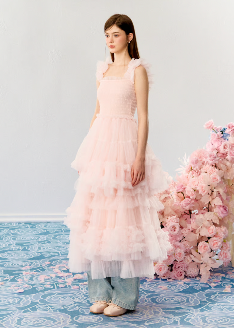 treat ürself Ballerina tulle bustier Ballerina” blooming tulle dress(pink) – Treat Ürself