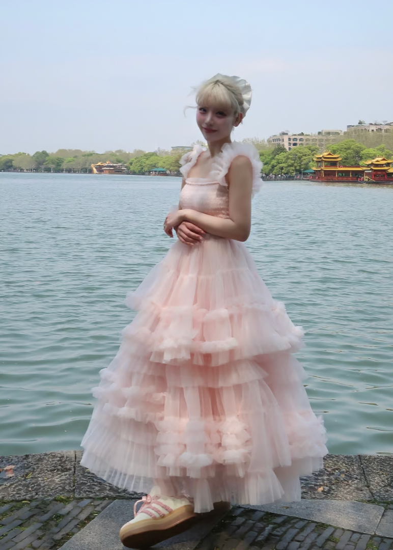 ”Ballerina” blooming tulle dress(pink)