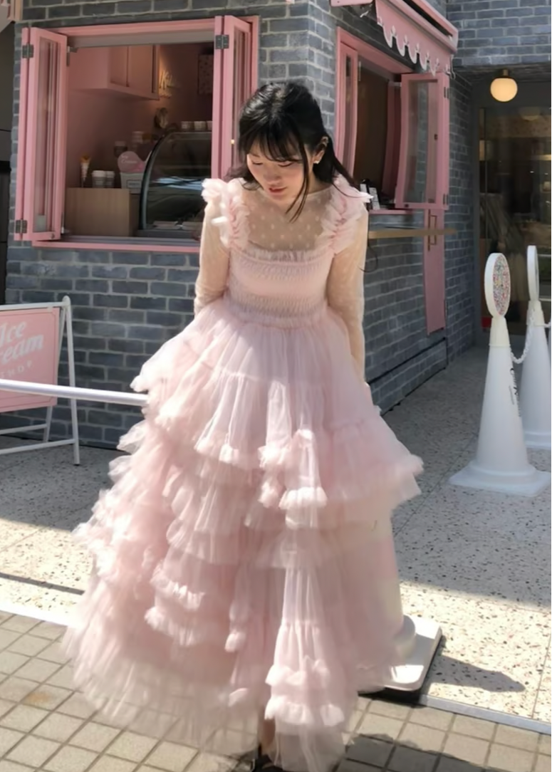 ”Ballerina” blooming tulle dress(pink)