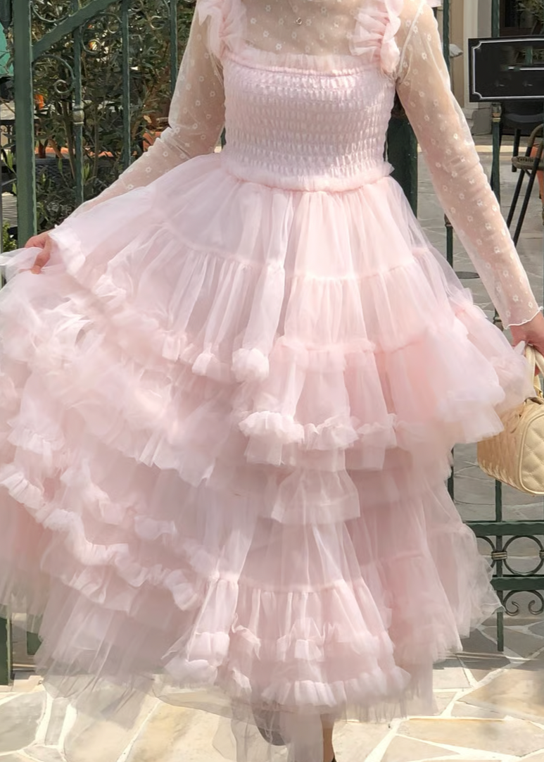 ”Ballerina” blooming tulle dress(pink)
