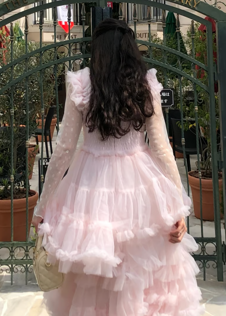 トリートユアセルフ　Ballerina blooming tulle dress Ballerina” blooming tulle dress(white) – Treat Ürself