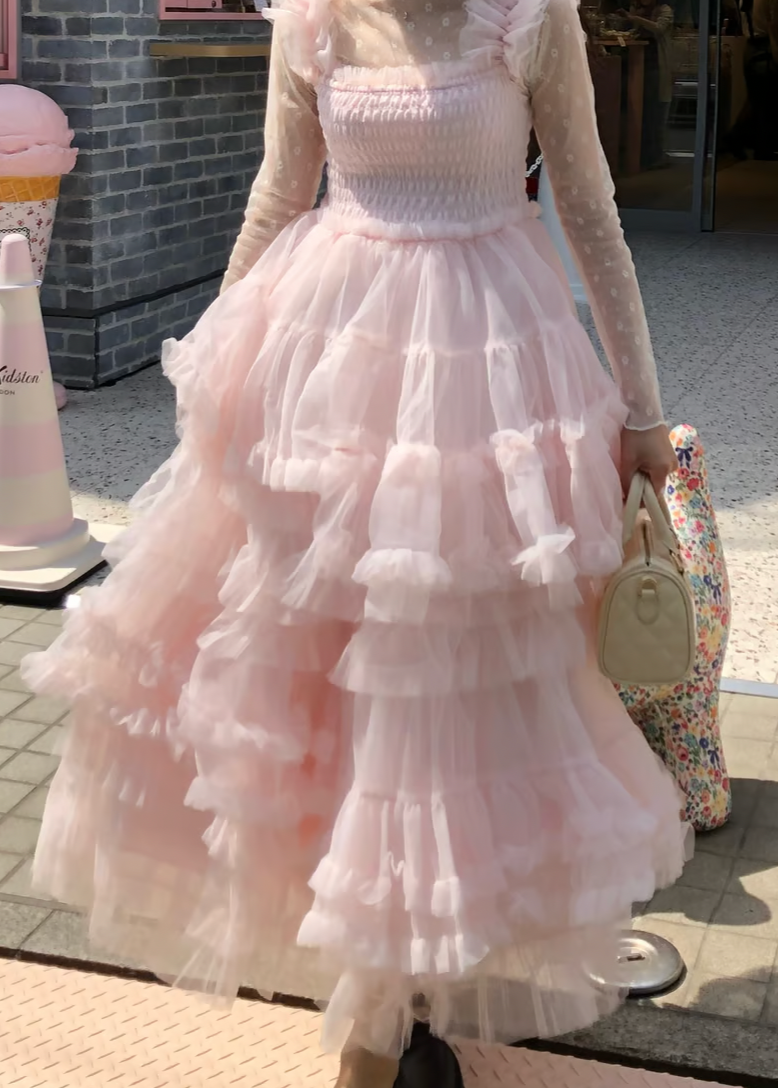 Treat Ürself バレリーナ チュール ペプラム トップス ピンク Treat Ürself バレリーナ チュール ペプラム トップス ピンク