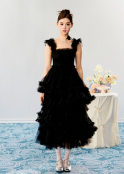 ”Ballerina” blooming tulle dress(black)