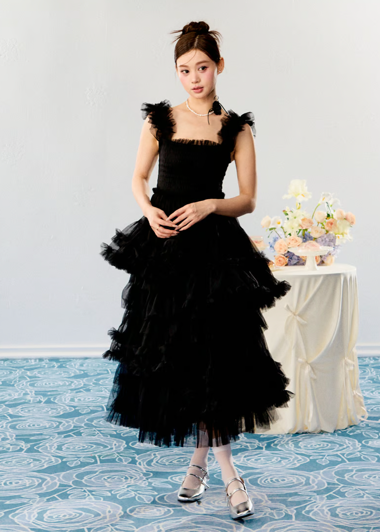 ”Ballerina” blooming tulle dress(black)
